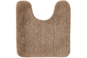 MIULEE Tapis de Toilette Antidérapant Tapis Absorbant Tapis Moelleux Microfibre Forme de U Marron 45x45CM