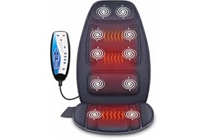 Snailax sedile massaggiante con calore, cuscino massaggiante con 10 motori a vibrazione per schiena e collo, cuscino per il relax, massaggiatore per la schiena per la casa e l'ufficio, regali