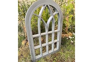 Marissa's Garden & Gift - Grey with black touch Outdoor/Indoor lightweight any weather mirror 76cm x 51cm x 4cm