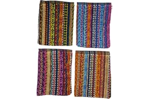 Ilkadim 8 Stück Waschhandschuhe 100% Baumwolle, 20 x 16cm, Waschlappen (Ethno bunt)