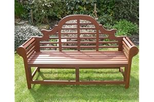 YOUR PRICE FURNITURE.COM Richmond Large Hardwood Garden Bench FSC® Certified Lutyens Marlboro Style 165cms Great Outdoor Furniture For Your Garden or Patio Marlborough