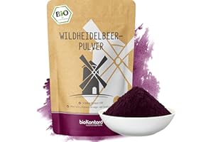 BIOKONTOR Wilde Heidelbeere bio Pulver - gefriergetrocknetes Wildheidelbeerpulver bio - EU-Landwirtschaft - Vaccinium Myrtillus - ohne Zusätze (200 g (1er Pack))
