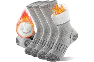 Anlisim Kids Merino Wool Hiking Socks Boys Girls Toddlers Thermal Winter Warm Boot Thick Cushion Snowboarding Socks 4 Pairs