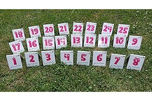 Callieway® Un Lot de numéros/en matière PS/Numéros de Parcours d'agilité/Numéros pour Rallye obédience/pour Les Tournois et l'entraînement (Pink Happy)