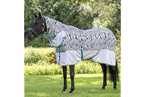Shires Tempest Original Zebra ZEB-TEK Horse/Pony Fly Combo Rug, 6.0, Zebprt