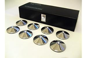 M&HONG Set of 8 AudioSerenity Polished Chrome Hi-Fi Spike Shoes