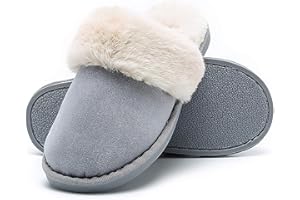 MISOLIN Pantofole Scamosciate da Donna Uomo Invernali Interne Casa Morbida Autunno Inverno Memoria Schiuma Pavimento Indoor Outdoor