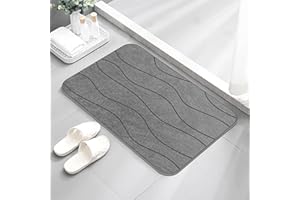 ZORUMAN Stone Bath Mat, Quick-Drying & Non-Slip Diatomite Bath Mat, 100% Natural Super Absorbent Bathroom Shower Mat, Ideal for Use in Kitchens, Showers, or Pet Zones, Easy to Clean, 23.6" x 15.4"
