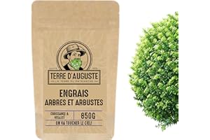TERRE D'AUGUSTE LA TERRE DU PATRIARCHE DEPUIS 1920 Terre d'Auguste - Engrais Arbres et Arbustes 850G - Idéal pour Arbre Fruitier, Arbuste, Conifères