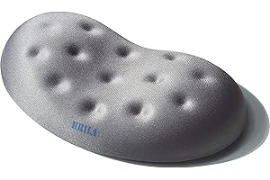 BRILA Podkładka pod nadgarstek z pianki memory, podkładka pod nadgarstek do komputera, laptopa, pracy biurowej, gier komputerowych, z otworami do masażu, szara podkładka pod nadgarstek