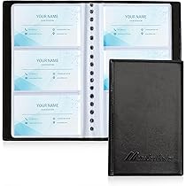 2 Portabiglietti Da Visita Con 300 Fogli - Raccoglitore Trasparente, Nero, Per Ufficio E Viaggi - Foto 6