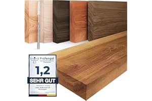 ‎LAMO LAMO Manufaktur Wandregal Holz Gerade | Regal Farbe: Rustikal | Invisible: Schweberegal | 60 cm