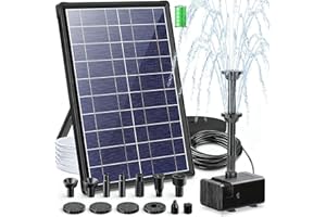 ‎BILING Billing Solar Springbrunnen für außen mit 3600mAh Akku, 7,5 W Solarbrunnen für Draussen, 10 Düse Schwimmende Teichpumpe Solar mit Filter für Gartenteich Wasserspiel Vogelbad Koiteich Biotopteich