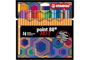 Rotulador punta fina STABILO point 88 - Estuche ARTY con 24 colores