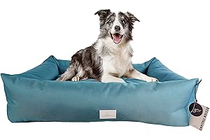 Ligo Buddy-Cuccia per cani Lettino per cani idrorepellente antigraffio,realizzata in Italia.Cuscino per Cane tessuto impermeabile robusto per interno ed esterno. (M/L: 85 X 70 cm, VERDE PETROLIO)