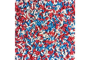 CALUM'S MIXES Red, White & Blue Mixed Sprinkles - 100g of Edible Cake Sprinkles Toppers Decorations, 100s 1000s Mini Balls Nonpareils Strands Union Jack Mix