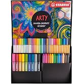 STABILO Kreatif Ke&ccedil;e U&ccedil;lu Set ARTY - Birinci Sınıf Ke&ccedil;eli Kalemler, Kalın Kesik U&ccedil;lu ve Premium Ke&ccedil;eli Kalem Esnek Fır&ccedil;a U&ccedil;lu