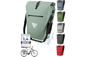 MIVELO 2in1 Fahrradtasche Gepäckträgertasche wasserdicht 100% PVC frei + Laptopfach – Fahrrad Tasche für Gepäckträger 1 STK M