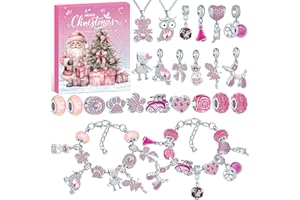 AVAKY Calendario dell'Avvento Bambina Adolescente Kit Calendario dell'Avvento Gioielli 2025 Diy Bracciale Collana Produzione Gioielli per Bambini Adolescente Ragazza 6 7 8 9 10 11 12 13 14 Anni