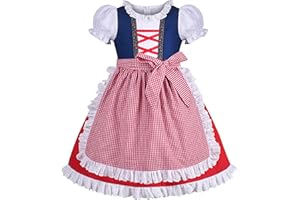 Sunny Fashion Robe Fille Filles Allemand Dirndl Habiller Costumes pour Oktoberfest Bavarois Millésime Rose 6-12 Ans