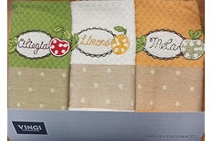 VINGI set tre strofinacci art melange misura 47 x 70 fantasia come da foto