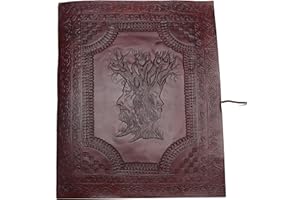 ROOGU Drzewo genealogiczne - Album Fotograficzny Skórzany XL Indie Vintage Czarny papier Bawełna