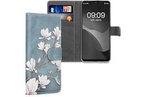 kwmobile Carcasa Compatible con Xiaomi Redmi Note 11 Pro/Note 11 Pro (5G) / Note 12 Pro (4G) Funda - Funda con Tarjetero y Stand de Cuero sintético - magnolias