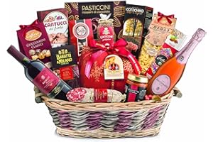 Villa Guelfa Cesto Natalizio Gastronomico ''Del Buon Natale'', Strenna di Natale con Prodotti Alimentari Regionali Tipici, Specialità Gastronomiche Gourmet in Confezione Regalo per Natale
