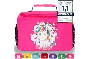 GRINSEZWERGE Bag for Toniebox Starter Set and Tonie Figures, Storage for Tonies Hearing Figures and Accessories, Box Transport Bag, Tigerbox Carry Case, Emma Unicorn (Pink), S, childish