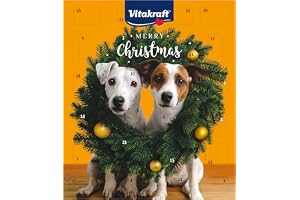 Vitakraft Adventskalender för hundar, 2026, ett omsorgsfullt sammansatt urval av läckra snacks inför julen, hundgodis, för al