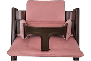 Kadem® Seat Cushion 100% Organic Cotton Classic Cushion Seat Cover High Chair Cushion 2-Piece Suitable for Stokke Tripp Trapp High Chair Machine Washable Easy Quick Attachment Fuchsia