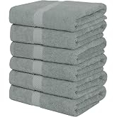 Utopia Towels - Pack of 6 Bath Towels 60x120cm (Cool Grey) | Premium Ring Spun Cotton Towels - Highly Absorbent, Ideal for Ho