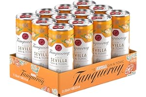 Tanqueray Sevilla - Premix Gin & Tonic, Pack di 12 Lattine da 250 ml
