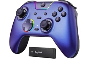EasySMX X05PRO Controller Wireless PC con Tasti Quiet, Trigger 2 Livelli, Joystick Hall, 2 Pulsanti Programmabili, Batteria 1000mAh, Compatibile PC Windows/Switch/Android/iOS-Viola