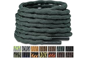 Stepace Cordones Redondos para Botas de Senderismo y Montaña, Trekking Zapatos, 15 colores, 100-180cm, 5.5mm Diámetro