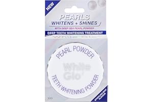 White Glo Pearls Whitens + Shines Pearl Powder Mint Flavour 30g Deep Teeth Whitening Treatment