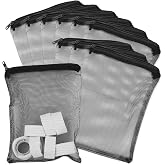 LAMXD Aquarium Filter Bags: Fish Tank Mesh Filter Bag, High Flow Fine Mesh Bag Reusable with Durader Plastic Zipper (10 Pack