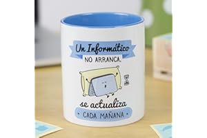 LA MENTE ES MARAVILLOSA - Taza de Cerámica con Frase |Un Informático no Arranca, se Actualiza cada Mañana| 330 ml Regalo Original para un Informático Especial, Taza de Café y Té