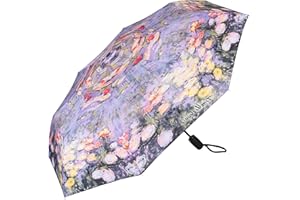 VON LILIENFELD® Ombrello Tascabile Apertura e Chiusura Automatica Portatile Leggero Stabile Colorato Claude Monet Ninfee