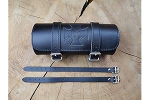 ‎ORLETANOS ORLETANOS Gepäckrolle Tool Malteser Kreuz kompatibel mit Harley Davidson Softail Streetbob Cruiser Dyna Sportster Shovelhead Werkzeugrolle universell