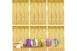 DAITY Lametta Vorhänge 6pcs Glitzervorhang, 6pcs Glitzervorhang Fringe, Folienfransen Vorhang 1m x 2m für Geburtstage Festivals Party ​Bühnendekor