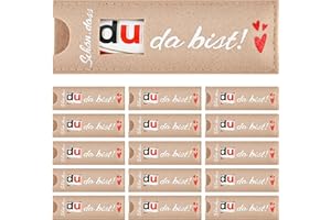 GRÜNARA 20 Stück Schön dass du da bist Hülle Filz Geschenke für Schokolade Verpackung für Hochzeit Taufe Konfirmation Geburtstag (ohne Schokolade)