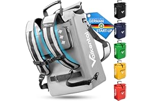 ‎VALKENTAL Valkental - Vollreflektierende 3in1 Fahrradtasche - NEUAUFLAGE 2024 - Geeignet als Gepäckträgertasche, Rucksack und Umhängetasche - Wasserdicht & Reflektierend - 23L - Grau