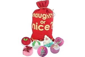 Bomb Cosmetics Naughty or Nice Handmade Hessian Bath Blaster Gift Box