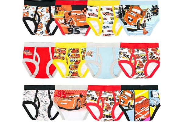 Disney pojkar Pixar Cars Exclusive 12pk Unboxing of Briefs for Potty Training Fun With Success Chart & Stickers 2/3t-5t Kalso
