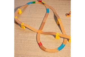 DAGOMA Pièces de Circuit de Train, Compatibles Bigjigs, Hape, IKEA Lillabo, Brio, Fabriqué en France, en matière biosourcée à Base de maïs