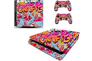 the grafix studio Graffiti Hip Hop Sticker/Skin Compatible With PS4 slim/Sony Playstation 4 Slim Console & Remote controller stickers, pss13