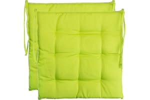Brandsseller Sitzkissen Dekokissen Stuhlkissen Zierkissen Gartenkissen 9er Steppung - Größe: ca. 40 x 40 cm 2er Vorteilspaket - Grün