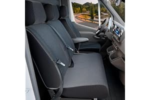 Walser 10454 Housse de Voiture Transporter sur Mesure, Housse de siège en Tissu Anthracite Compatible avec VW T5, Double Banc Pliable à l'avant