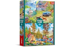 Trefl - Puzzle 2w1: Letni Relaks - 2 x 500 Elementów - Zestaw Dwóch Układanek, DIY, Kreatywna Rozrywka, dla Dorosłych i Dzieci od 10 lat